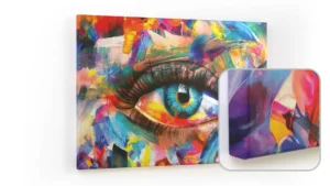 Magnettafel CANVASboards 90x60cm - Auge mit der Farbe des Regenbogens