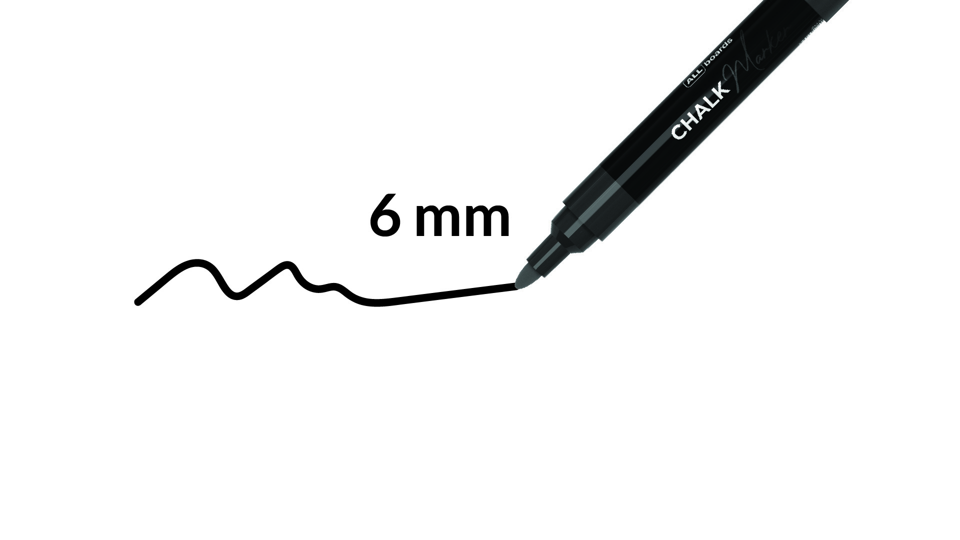 ALLboards Kreidemarker für Glas-, Kreide- und trocken abwischbare Tafeln – SCHWARZ – Bild 2