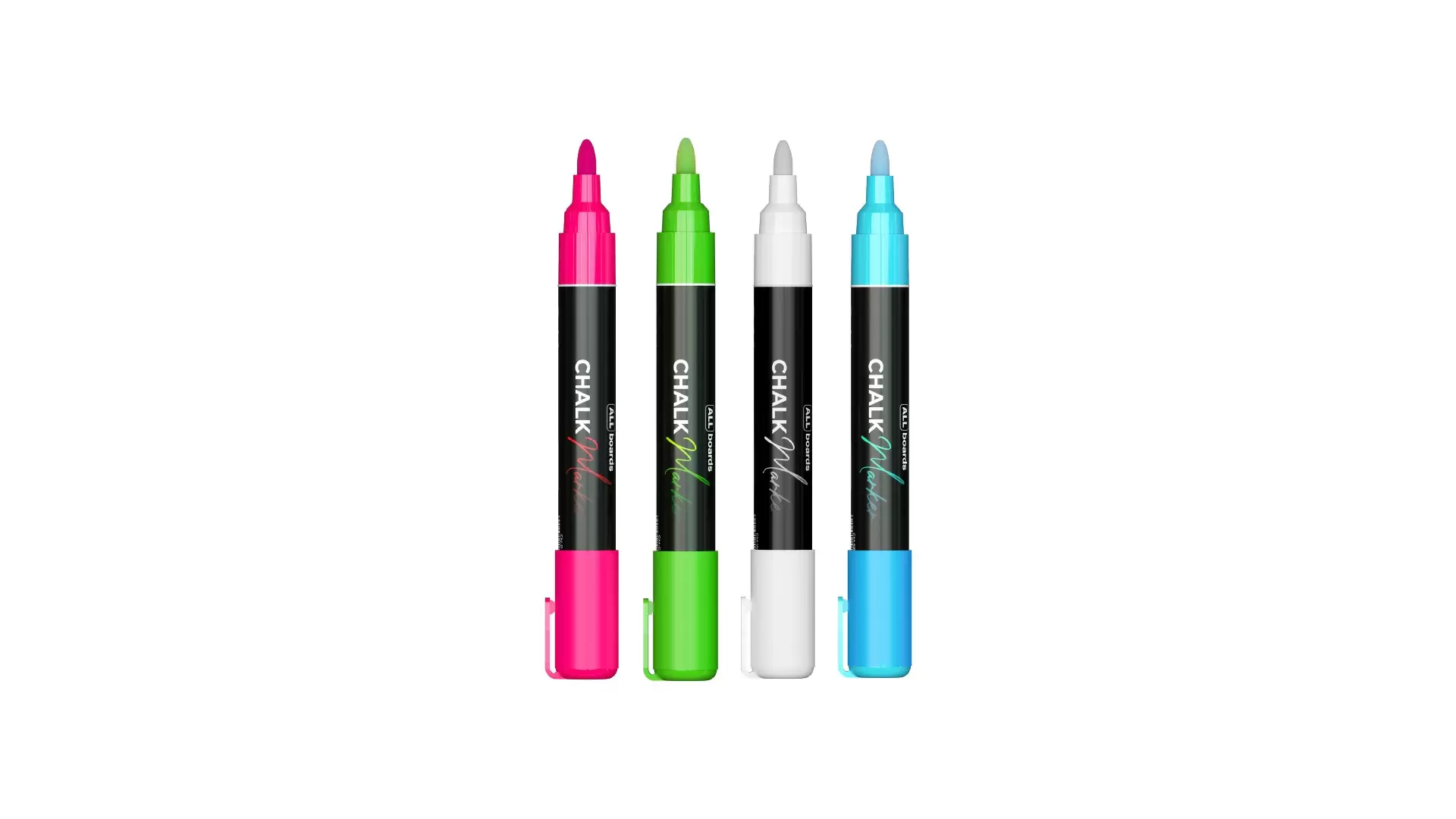 Kreidemarker-Set: rosa, grün, weiß, blau
