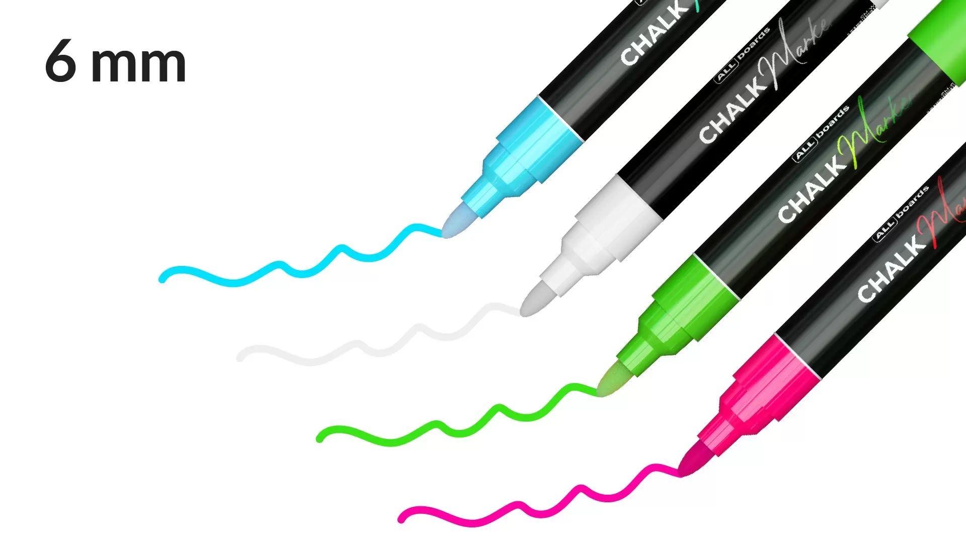 Kreidemarker-Set: rosa, grün, weiß, blau – Bild 2