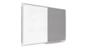 Kombitafel Whiteboard und Grau Filz-Pinnwand mit Alurahmen 90x60cm