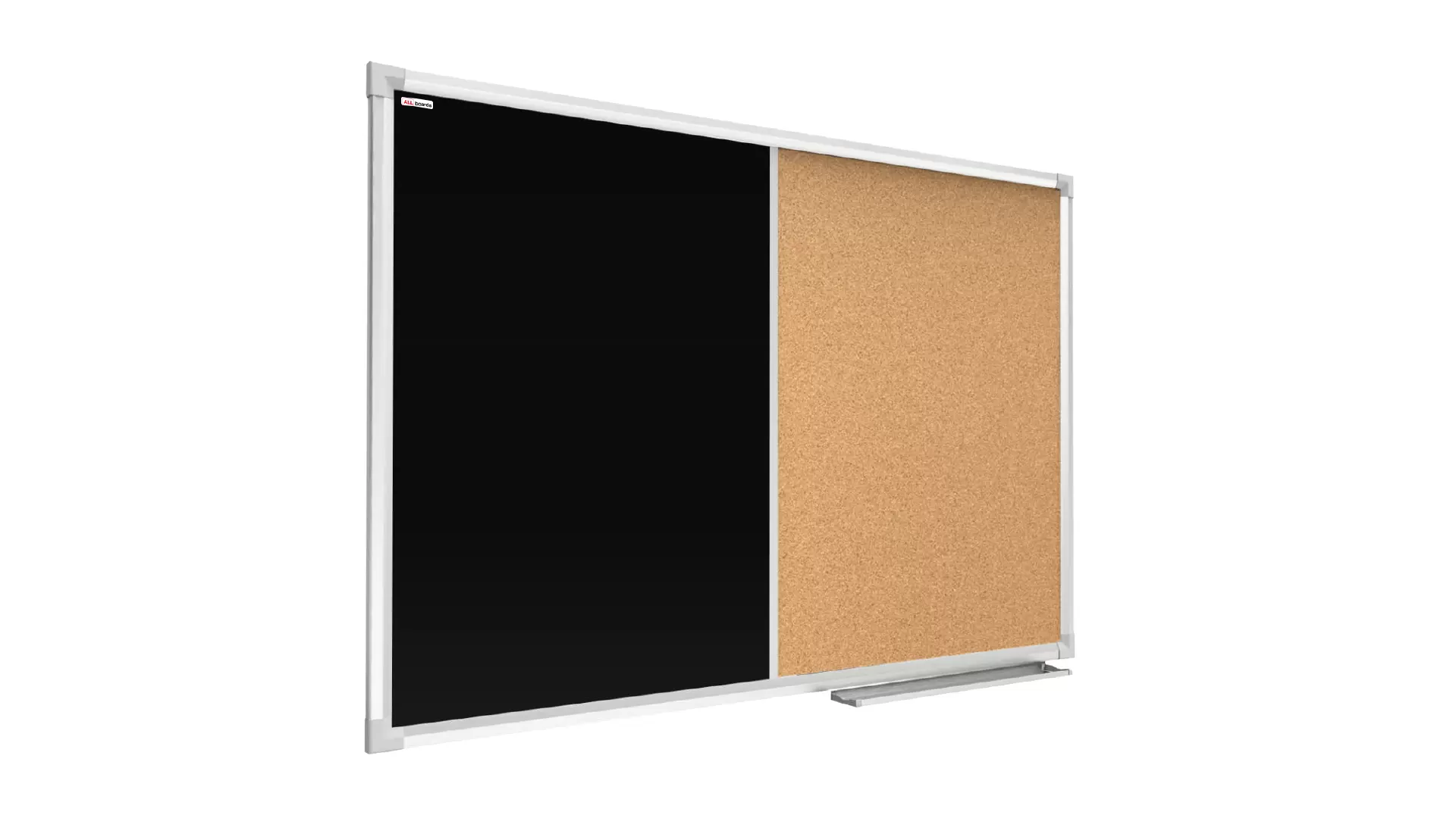 Kombitafel magnetische Kreidetafel und Kork-Pinnwand mit Alurahmen 120x90cm