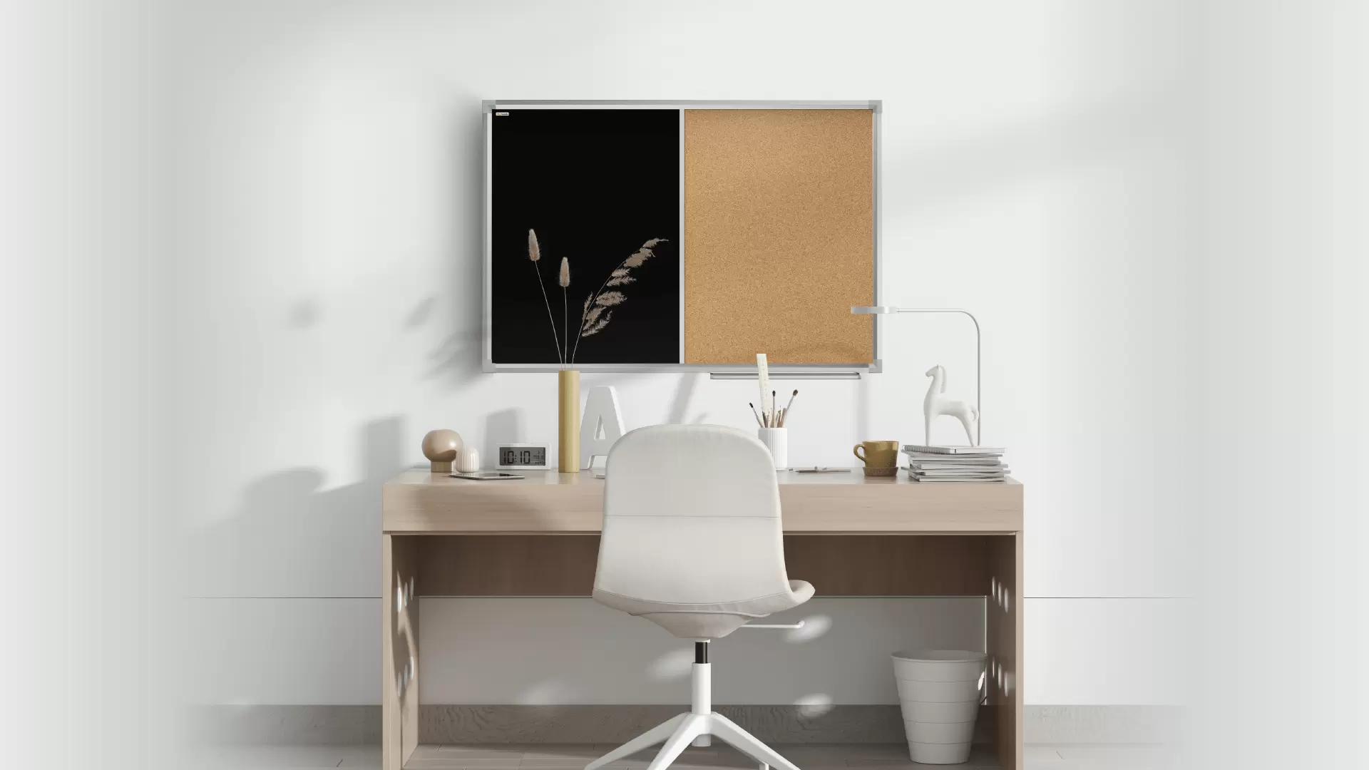 Kombitafel magnetische Kreidetafel und Kork-Pinnwand mit Alurahmen 120x90cm – Bild 2