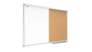 Kombitafel Whiteboard und Kork-Pinnwand mit Alurahmen 120x90cm
