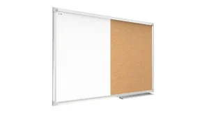 Kombitafel Whiteboard und Kork-Pinnwand mit Alurahmen 90x60cm