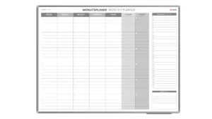 Magnetischer Monatsplaner 120x90cm für Monatsplanungen, einfach zu beschreiben Monatsplaner Wandkalender Memoboard Magnettafel auf Deutsch