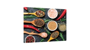 Glas Herdabdeckplatte Schneidebrett GEWÜRZE SALZ UND PFEFFER SALZ-PFEFFER FELSENSTEIN FELS 30x40 cm Multi-Platte Arbeitsplatte Herdschutz Deko für Küchen Gehärtetes