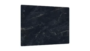 Glas Herdabdeckplatte Schneidebrett SCHWARZER MARMOR 52x60 cm Multi-Platte Arbeitsplatte Herdschutz Deko für Küchen Gehärtetes