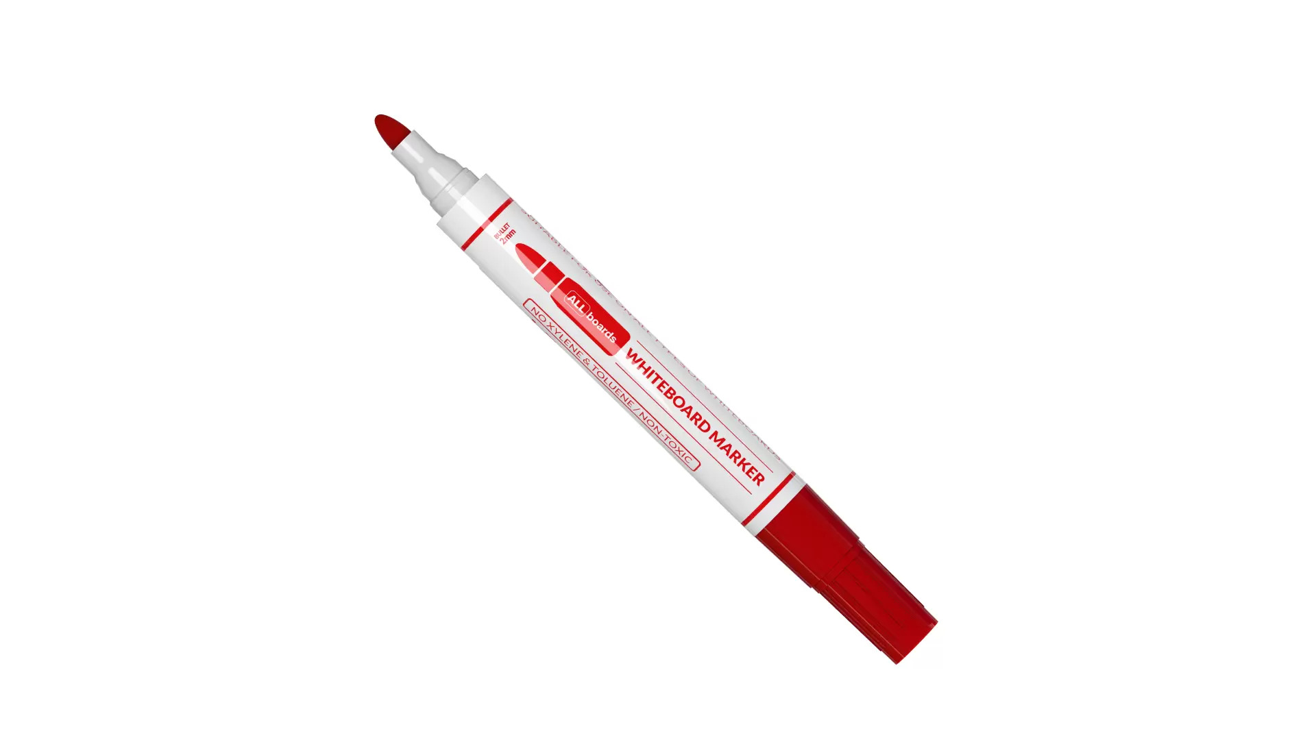 Roter trocken abwischbarer Marker - 10er-Set für weiße Whiteboard- und Glastafeln – Bild 2