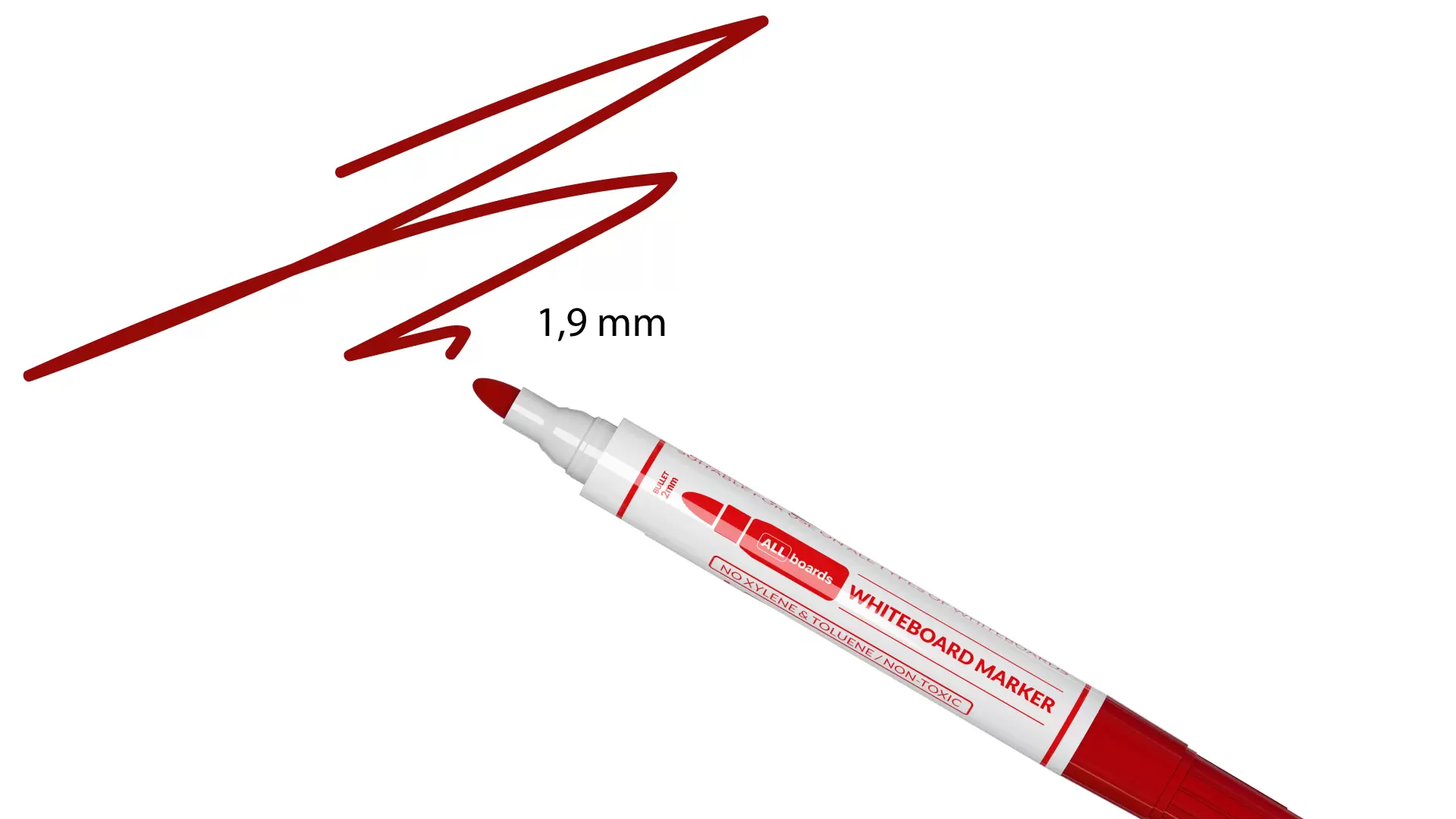 Roter trocken abwischbarer Marker - 10er-Set für weiße Whiteboard- und Glastafeln – Bild 3