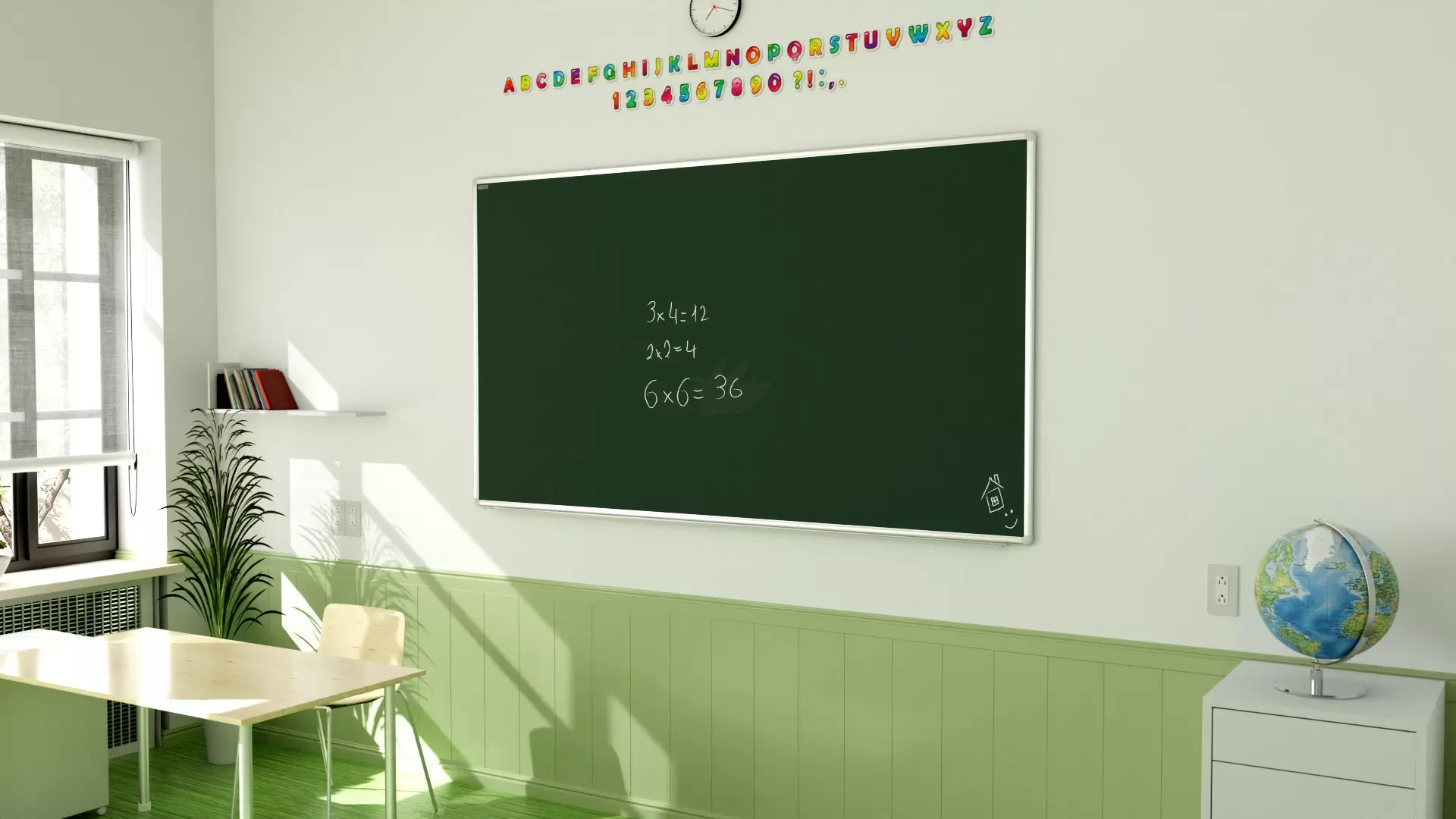 Magnetische Kreidetafel mit grüner Oberfläche, Alurahmen 180x100 cm – Bild 3