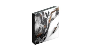 Schlüsselkasten Schlüsselbox Marmor Marmorstein Marmelstein Wand Gold Weiß Glas Glasboard Magnettafel Memoboard - 30x30x4,7cm,50 Haken, Neodym-Magnete Schlüsselschrank