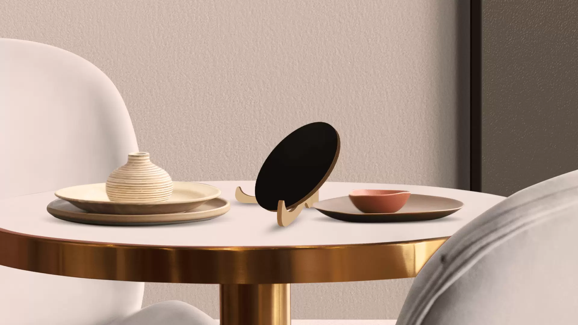 Mini doppelseitige Kleine Tafeln 10 Stück Set mit Staffelei, Oval, Kreidetafel – Bild 3