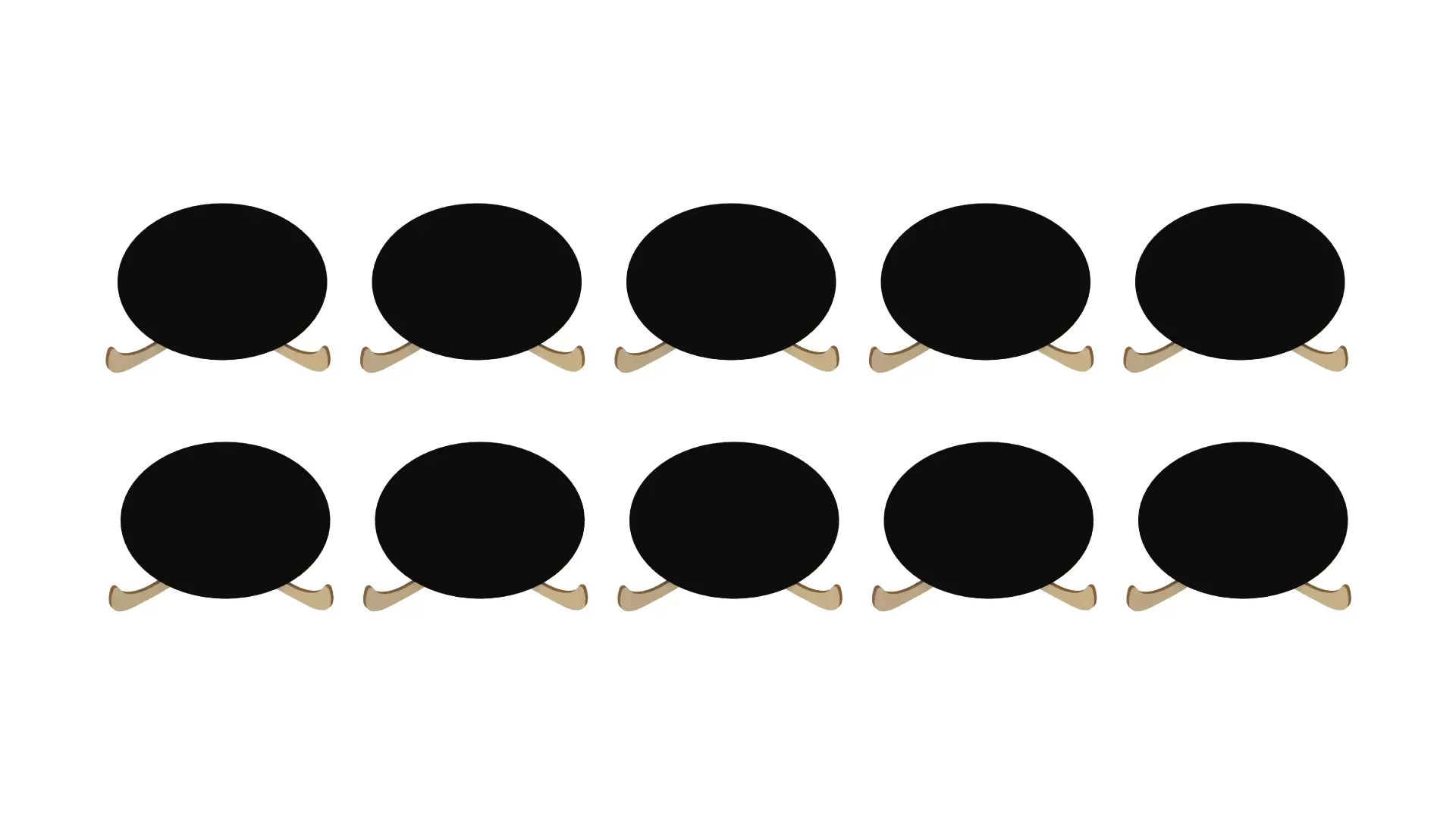 Mini doppelseitige Kleine Tafeln 10 Stück Set mit Staffelei, Oval, Kreidetafel – Bild 7