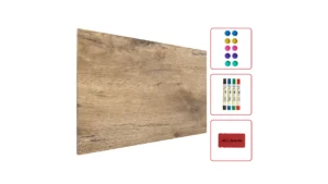 ALLboards Metallische Magnettafel HOLZ BAUMSTAMM BAUMKERN 60x40cm MetalBoards Memoboard für jede Art von Magneten Magnetpinnwand + 4 Marker, 10 Magnete und Schwamm