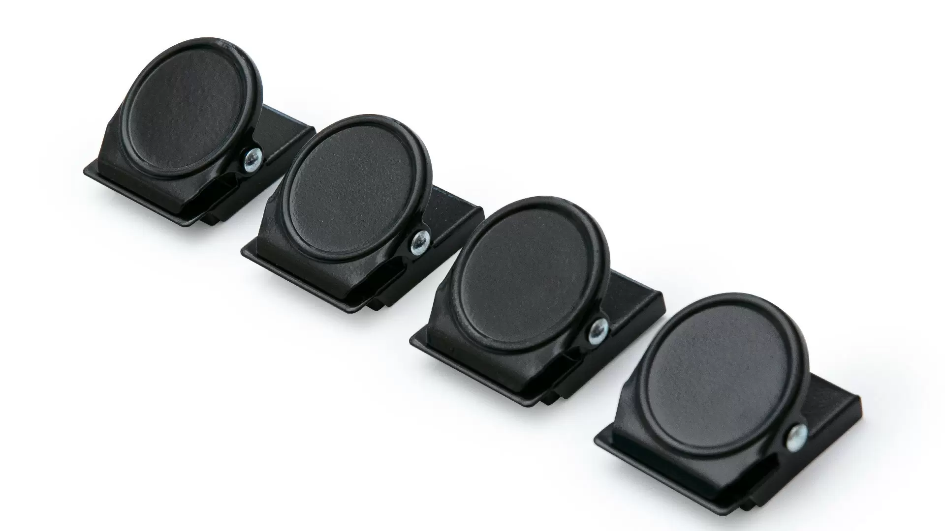 Schwarze Magnetklammern – Set mit 4 Magneten