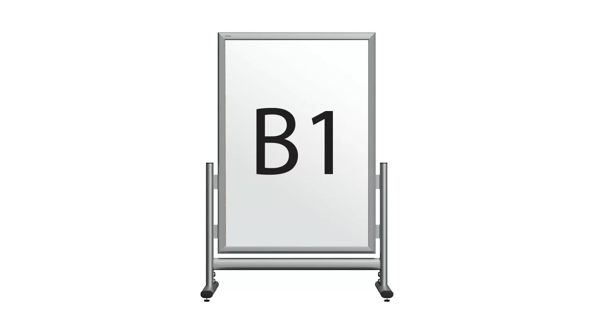 Werbeständer, Größe: B1, doppelseitig in einem silbernen Aluminiumrahmen, abschließbar – Bild 4