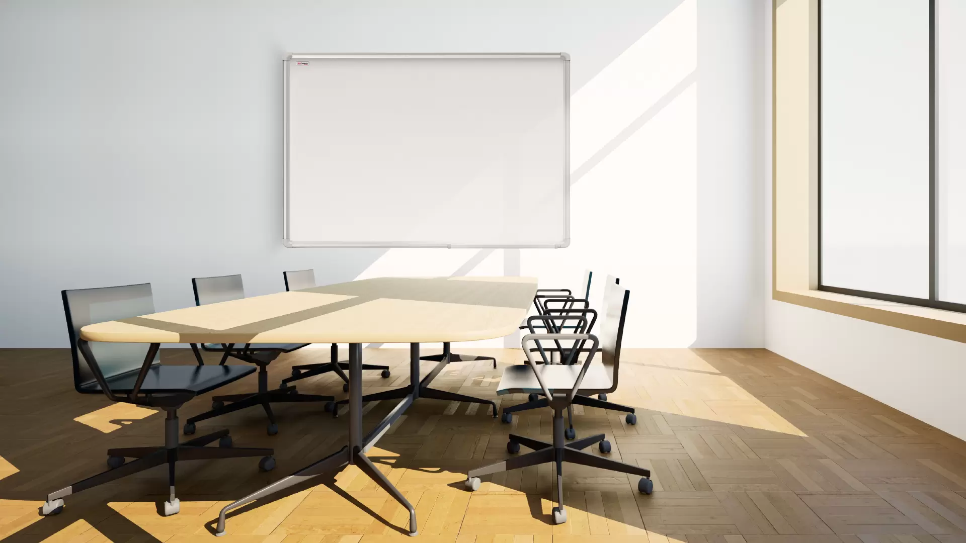 Projektionswand und magnetische Schreibtafel P4 emailliert – 200x120 cm – Bild 2