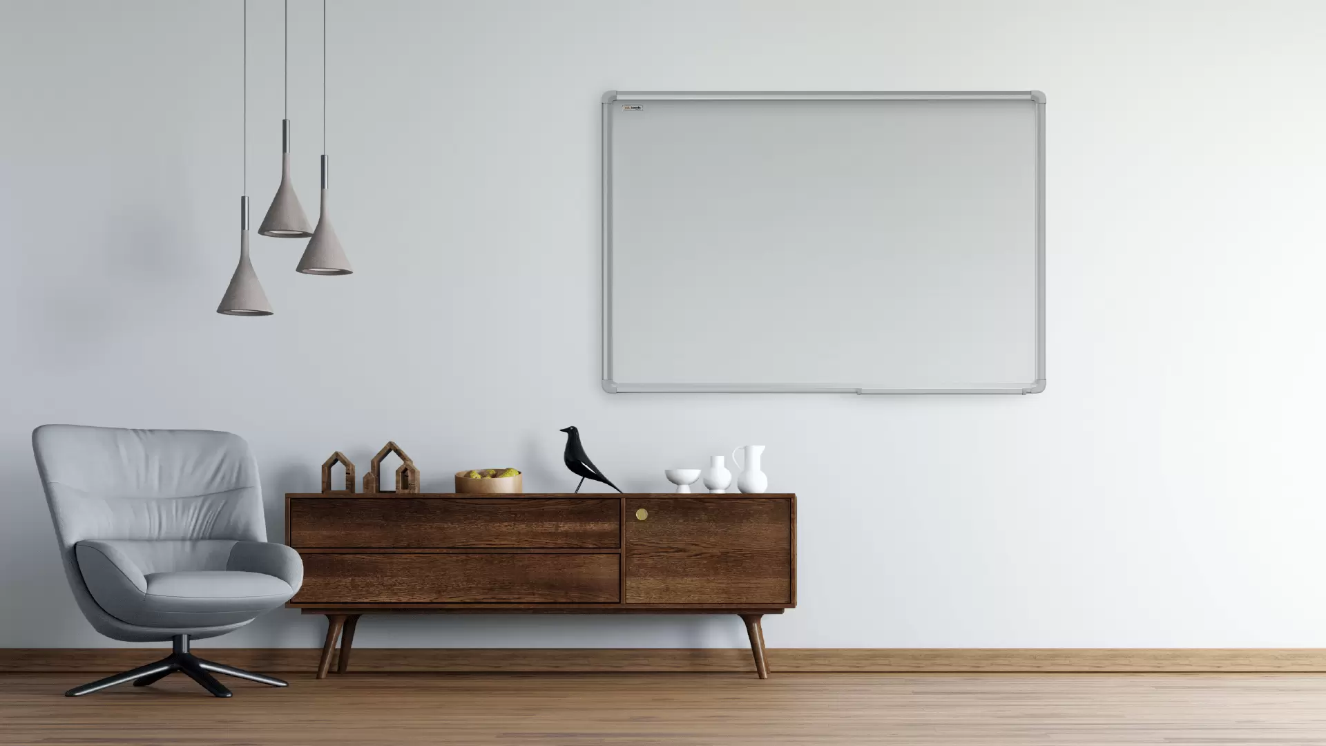 Projektionswand und magnetische Schreibtafel P4 emailliert – 200x120 cm – Bild 3