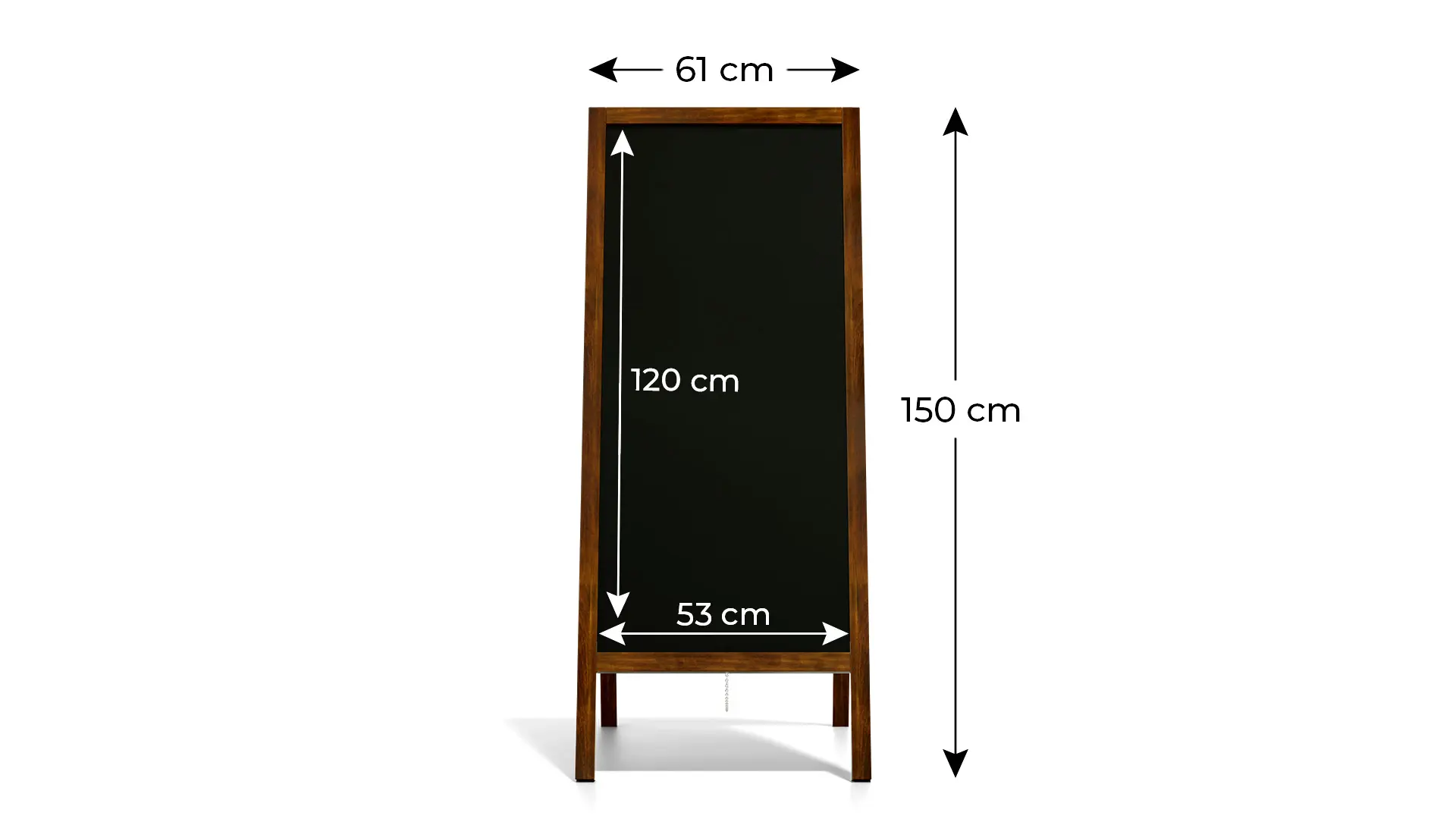 Kundenstopper – wasserfest mit lackiertem Holzrahmen 150x61 cm – Bild 4