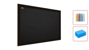 Kreidetafel mit Schwarz Holzrahmen 70x50cm + Zubehör
