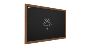 Kreidetafel Wasserfest mit lackiertem Holzrahmen 120x90cm, Schwarz, Schreibtafel, Kreide