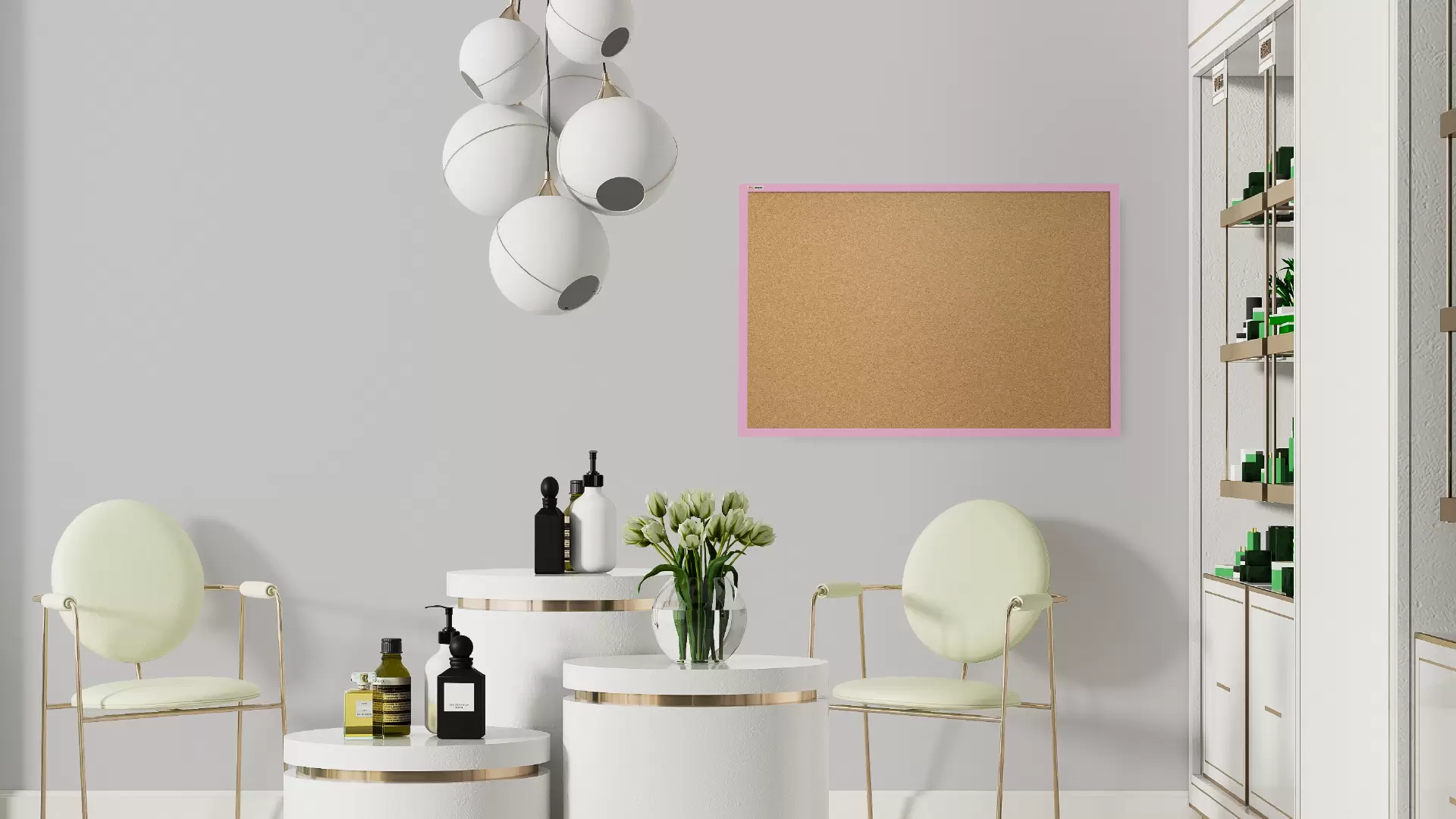 Pinnwand mit rosafarbenem Naturholzrahmen 120x90cm – Bild 6