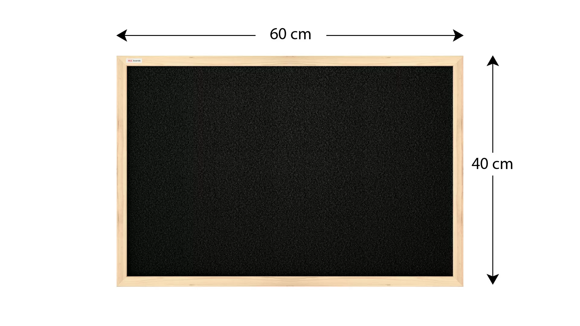 Schwarz Pinnwand mit Holz Rahmen 60x40cm Korktafel Korkwand Pinnwand Kork Schwarz Oberfläche – Bild 4