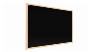 Schwarze magnetische Kreidetafel mit Naturholzrahmen 100x80 cm