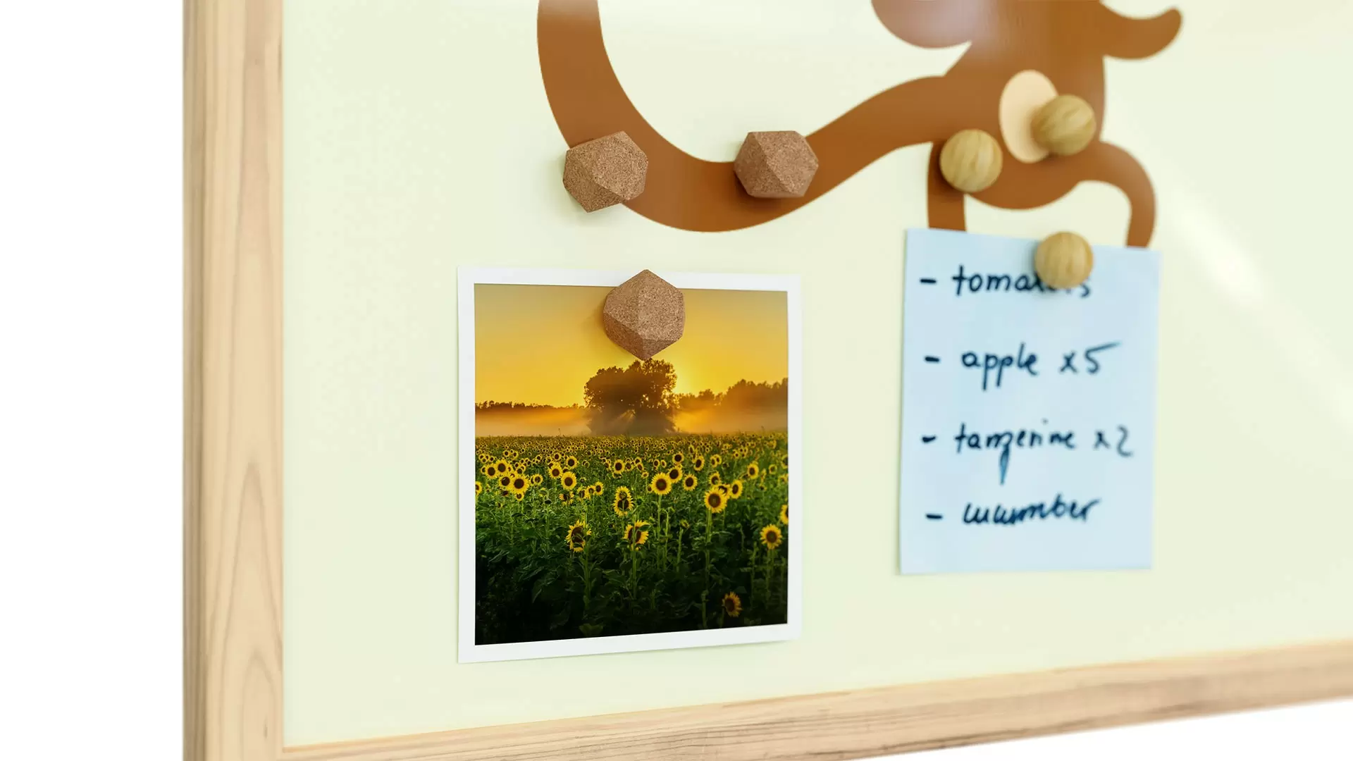 Affe, Pastellfarben, 60x40cm im Naturholzrahmen, Magnettafel – Bild 5