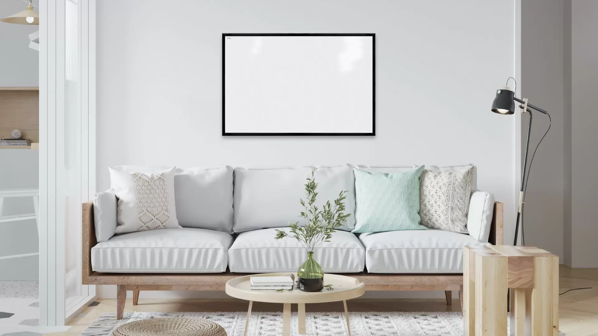 Magnetisches Whiteboard mit schwarzen Holzrahmen 90x60cm – Bild 2