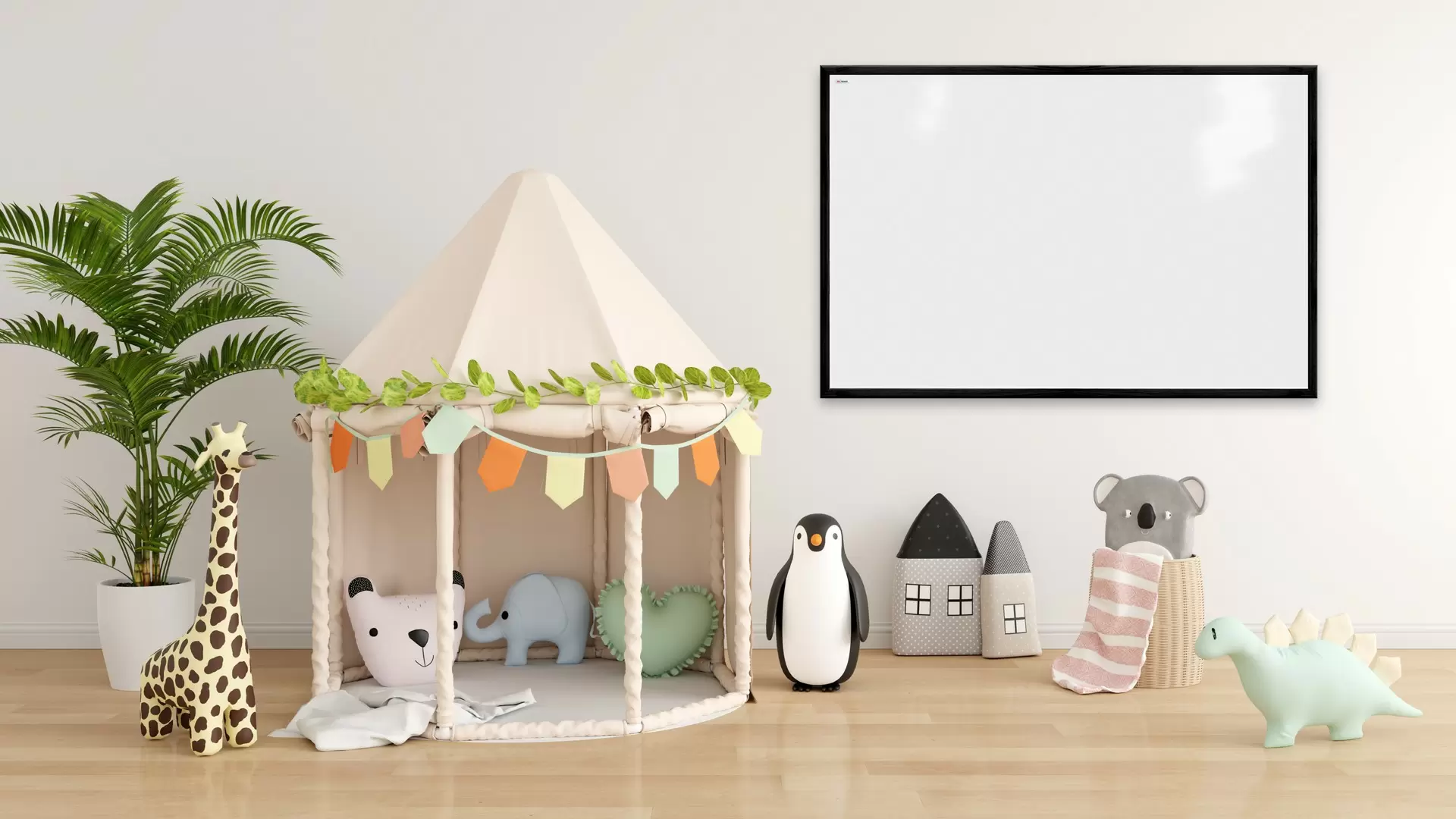 Magnetisches Whiteboard mit schwarzen Holzrahmen 90x60cm – Bild 3