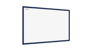 Magnetisches Whiteboard mit marineblauem Naturholzrahmen 120x90cm