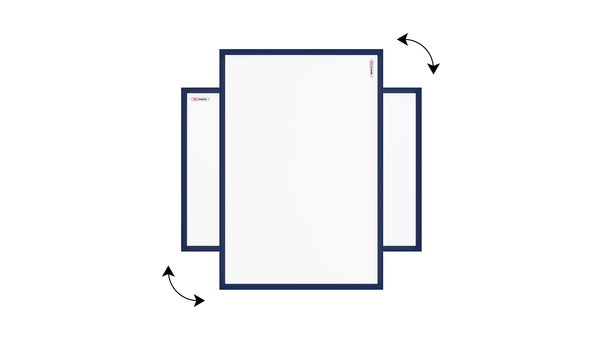 Magnetisches Whiteboard mit marineblauem Naturholzrahmen 120x90cm – Bild 4
