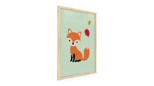 Fuchs, Pastellfarben, 60x40cm im Naturholzrahmen, Magnettafel