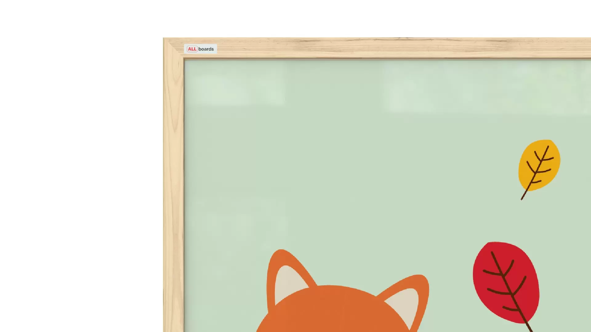 Fuchs, Pastellfarben, 60x40cm im Naturholzrahmen, Magnettafel – Bild 4