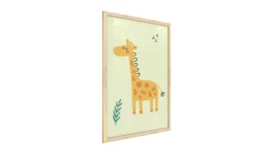 Giraffe, Pastellfarben, 60x40cm im Naturholzrahmen, Magnettafel