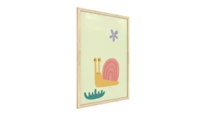 Schnecke, Pastellfarben, 60x40cm im Naturholzrahmen, Magnettafel
