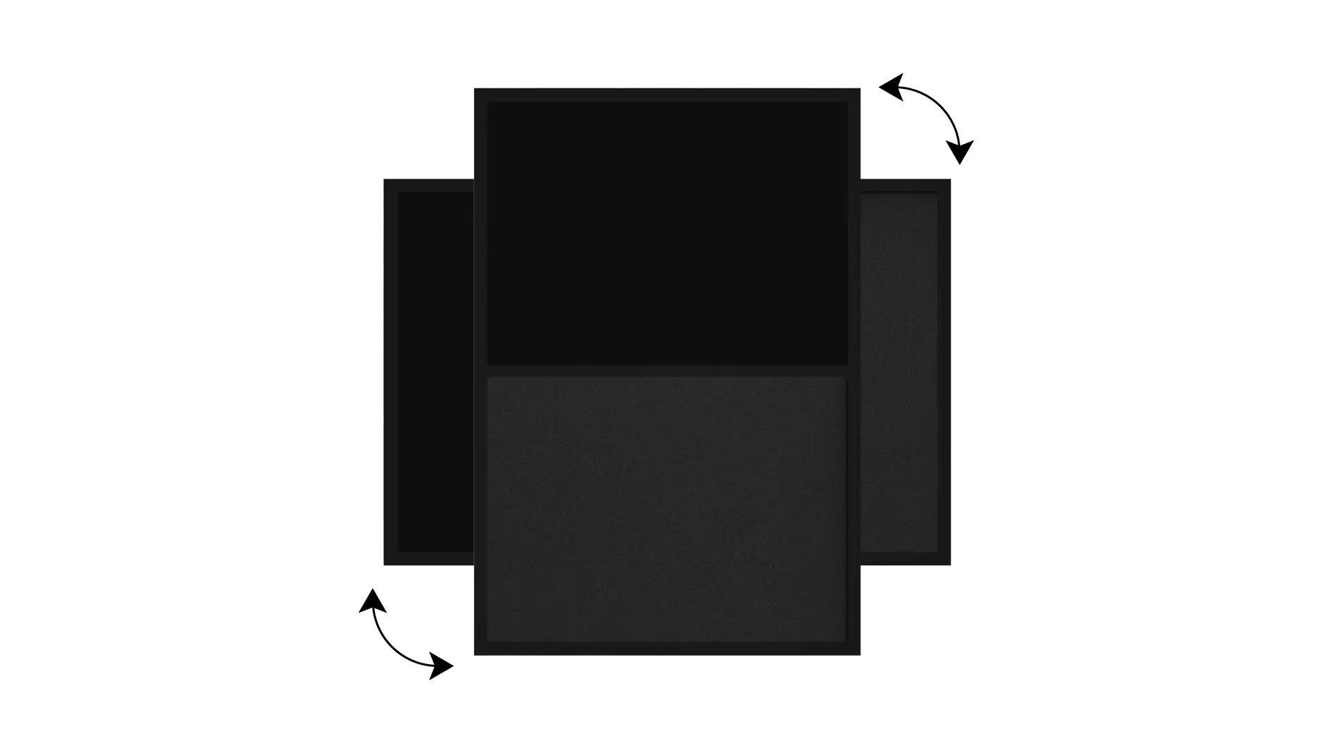 Kombitafel Kork/schwarz magnetisch 60x40 Holzrahmen schwarz lackiert – Bild 5