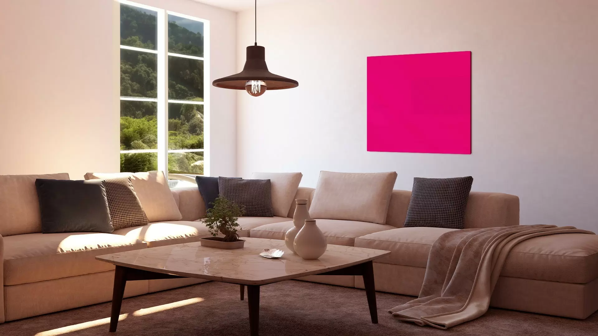 Glas magnettafel Magenta madness 45x45cm - rahmenloses Glasboard, gehärtetes Glas zur Verwendung mit Neodym-Magneten – Bild 4