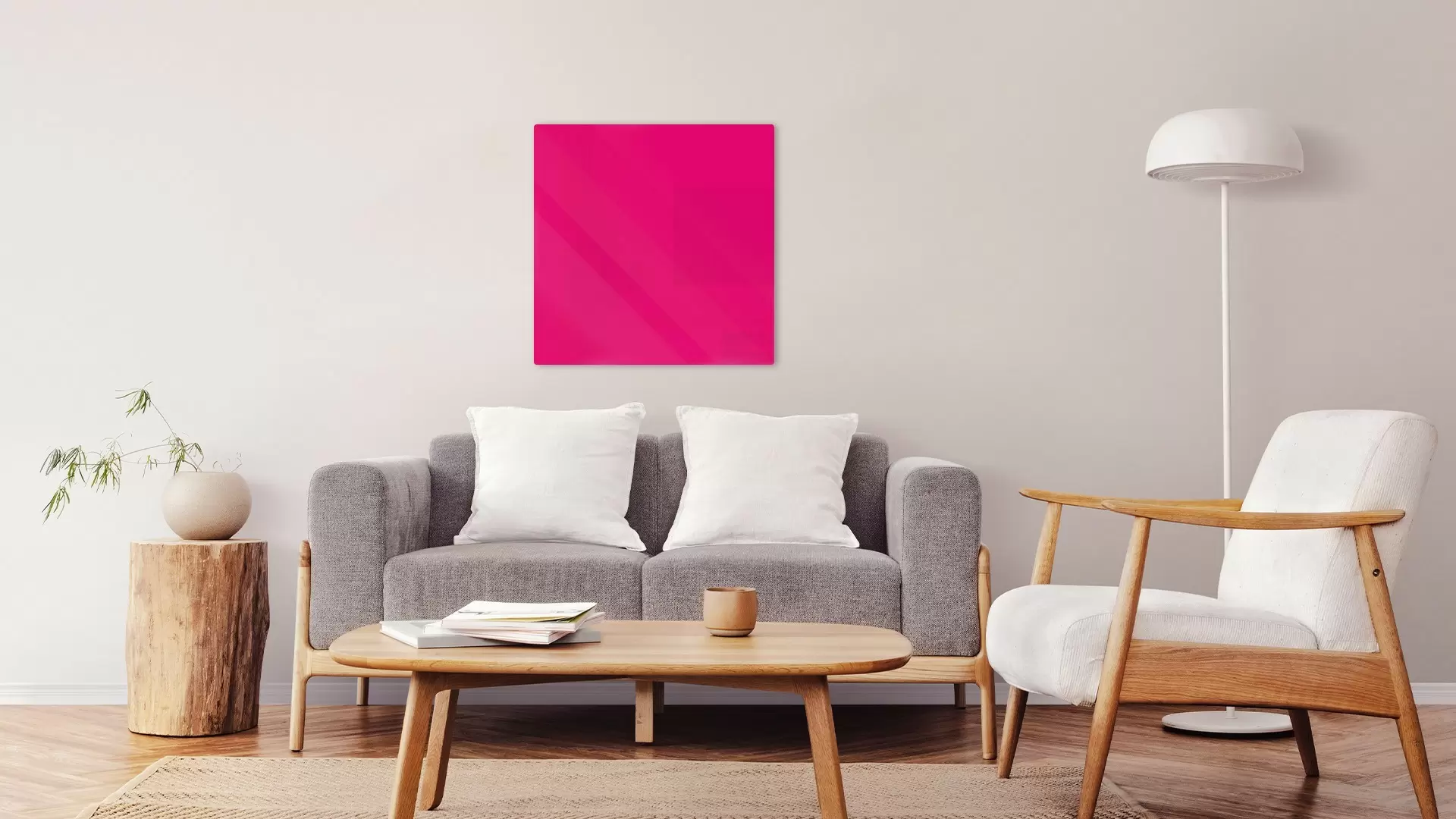 Glas magnettafel Magenta madness 45x45cm - rahmenloses Glasboard, gehärtetes Glas zur Verwendung mit Neodym-Magneten – Bild 3