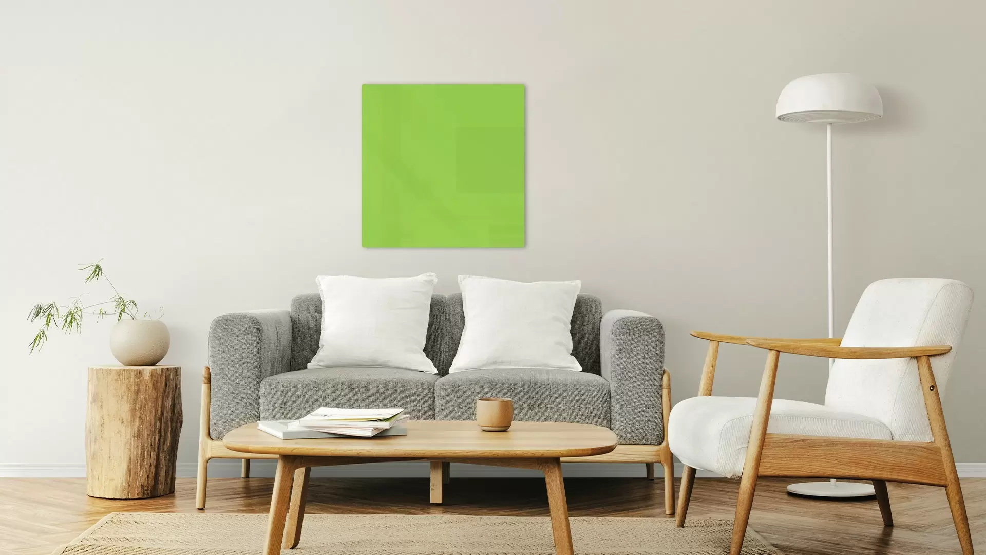 Glas magnettafel Mean green 45x45cm - rahmenloses Glasboard, gehärtetes Glas zur Verwendung mit Neodym-Magneten – Bild 3