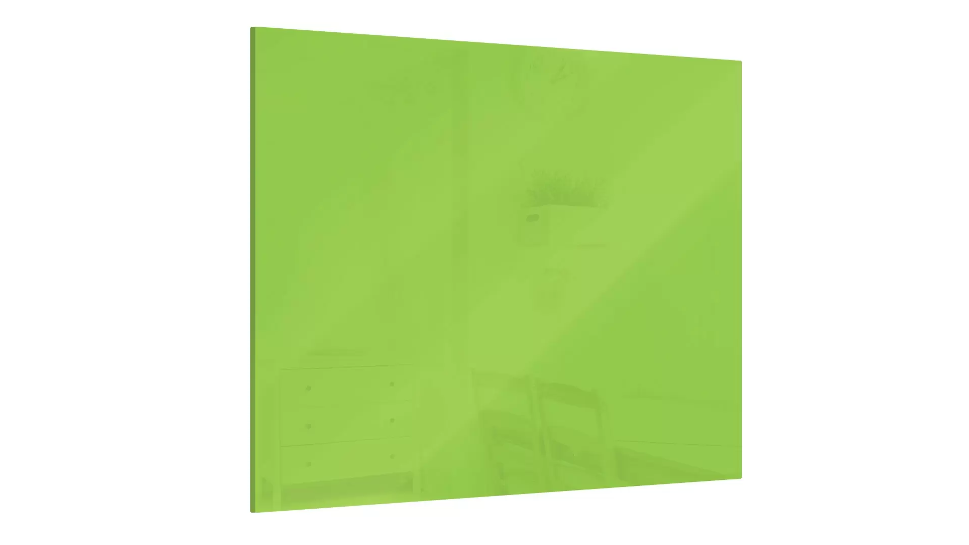 Glas magnettafel Mean green 45x45cm - rahmenloses Glasboard, gehärtetes Glas zur Verwendung mit Neodym-Magneten