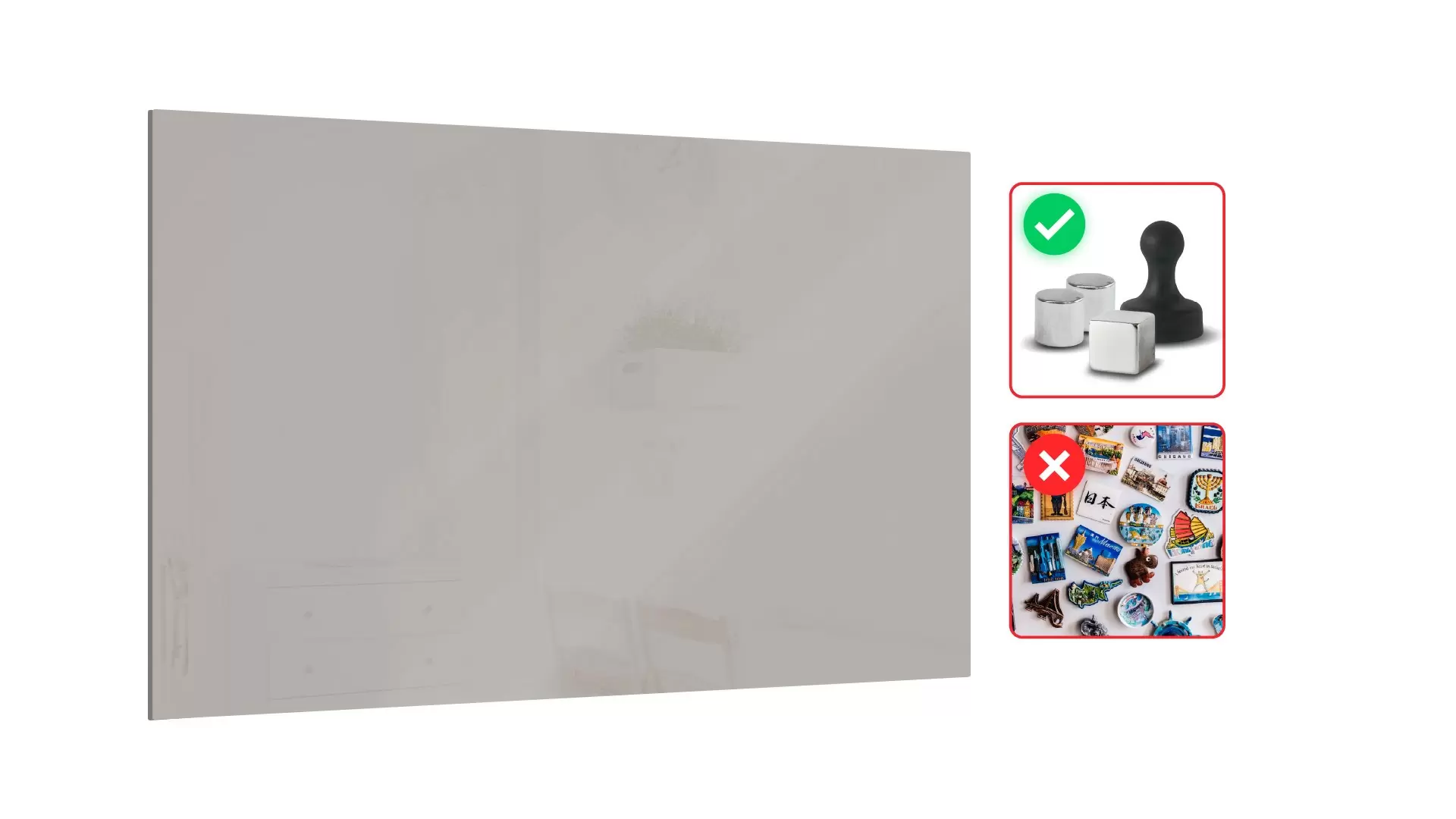 Glas magnettafel Sandstorm 60x40cm - rahmenloses Glasboard, gehärtetes Glas zur Verwendung mit Neodym-Magneten – Bild 2