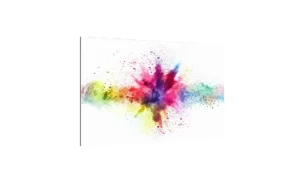 Glas Magnettafel Holi-Festival Farbenfroh Rot Gelb Blau Grün Weiß 60x40cm Glasbild Memoboard aus Glas Glastafel mit Holi-Farben-Motiv Magnetwand zum Beschriften Magnetische Tafel Wanddekoration Wandbild