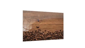 ALLboards Glas Magnettafel HOLZ KAFFEEBOHNEN 60x40cm Glasbild Memoboard aus Glas Glastafel mit Motiv Magnetwand zum Beschriften Magnetische Tafel Wanddekoration Wandbild