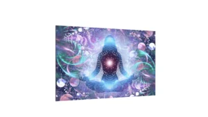 Glas Magnettafel Yoga Meditieren Meditation 60x40cm Glasbild Memoboard aus Glas Glastafel mit Zen-Yoga-Motiv Magnetwand zum Beschriften Magnetische Tafel Wanddekoration Wandbild