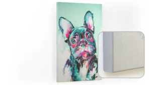 Magnettafel CANVASboards 90x60 cm - Französische Bulldogge mit der Farbe des Regenbogens