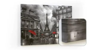 Magnettafel CANVASboards 90x60 cm - Paris in Schwarz und Weiß
