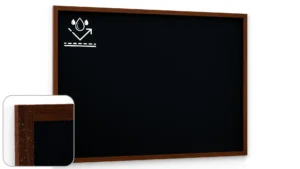 Kreidetafel Wasserfest mit lackiertem Holzrahmen 180x120cm, Schwarz, Schreibtafel, Kreide